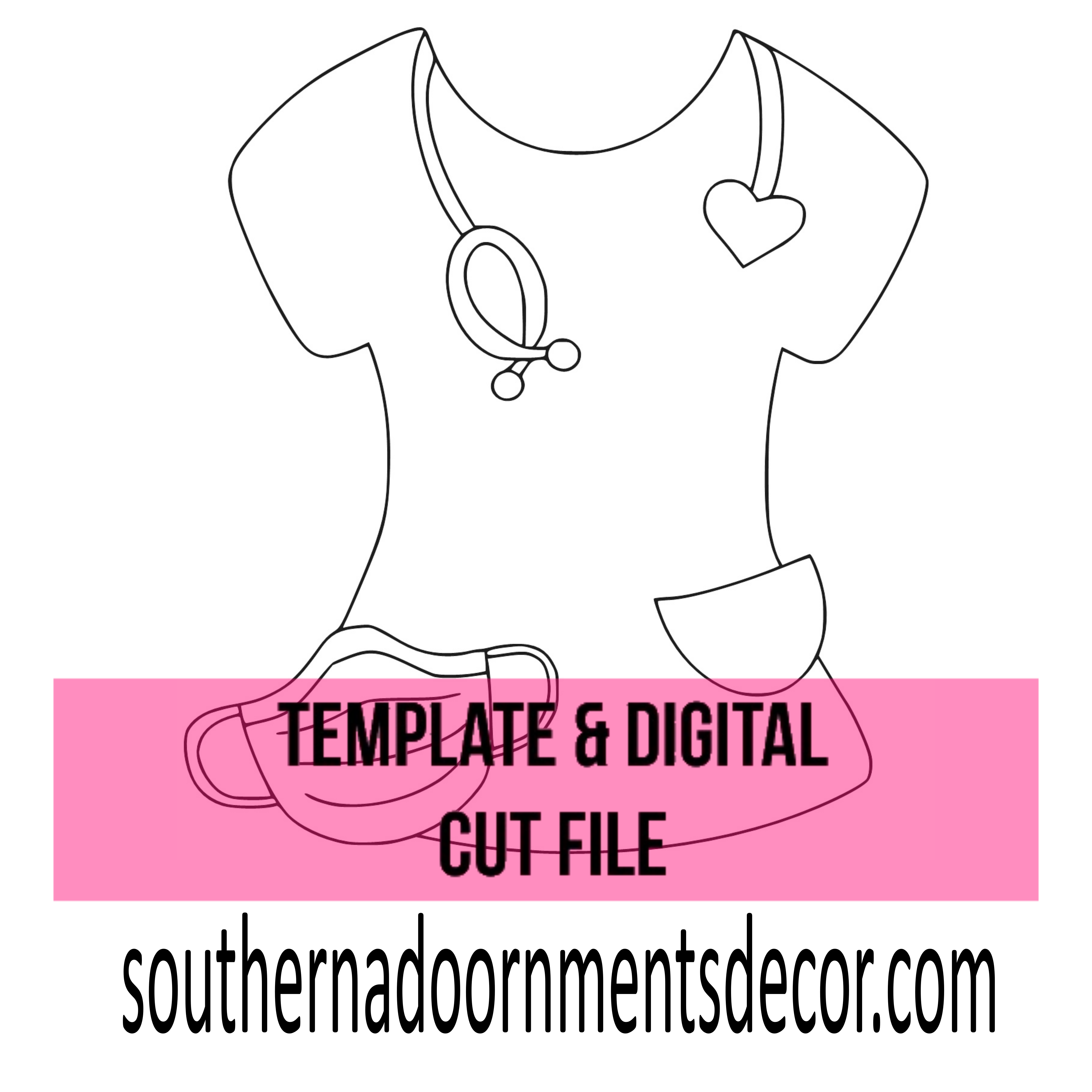 Scrub Top Template & Digital Cut File