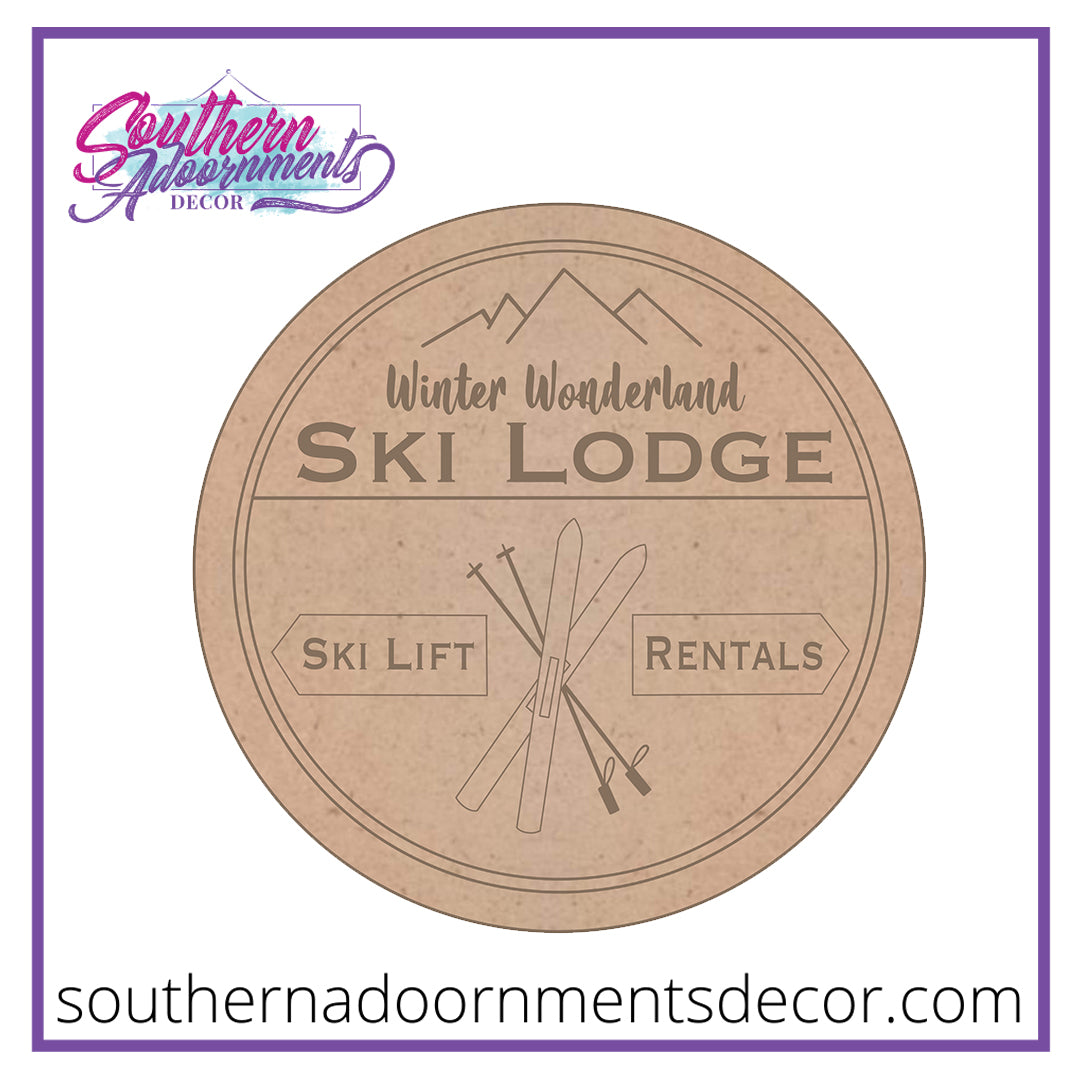 Ski Lodge Sign Blank