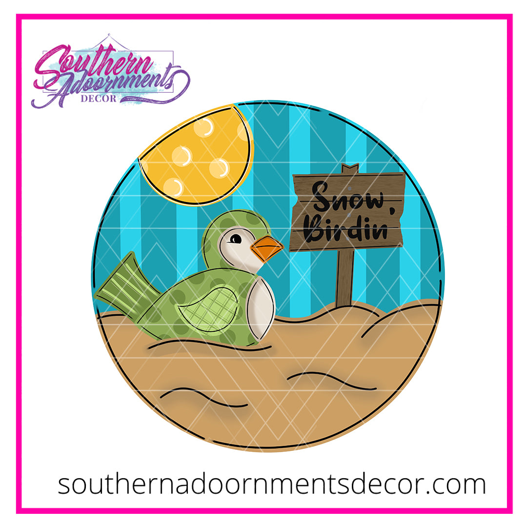 Snow Bird on Beach Blank