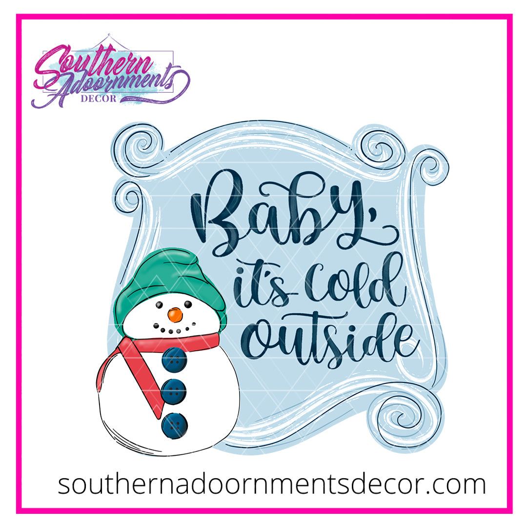 Snowman Swirl Frame Blank