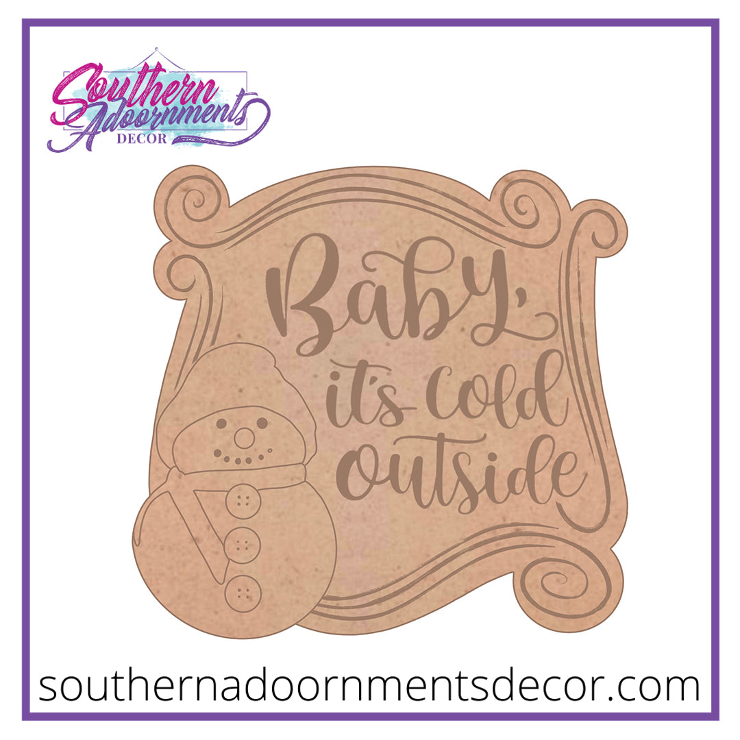 Snowman Swirl Frame Blank