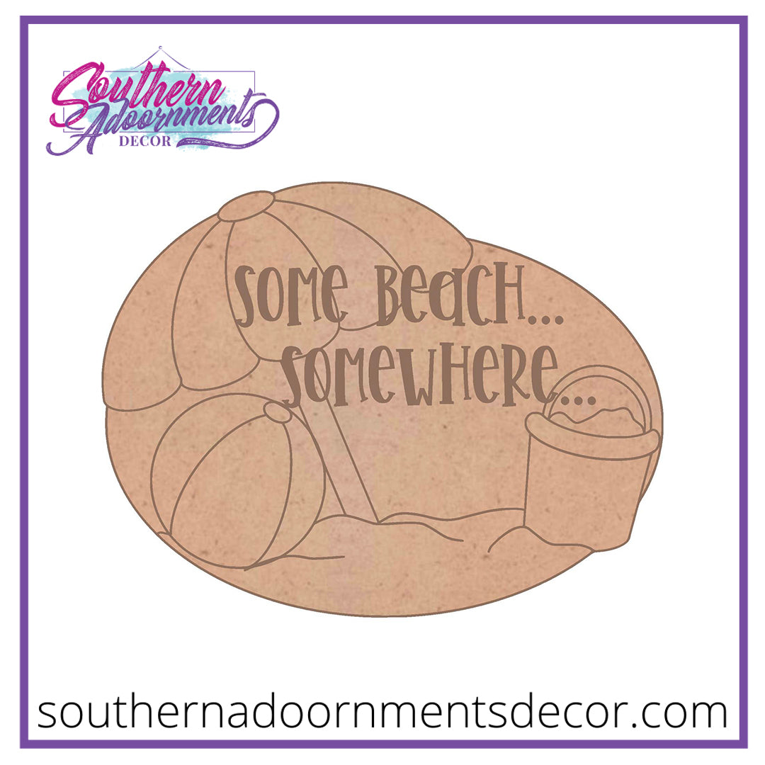 Some Beach Somewhere Wooden Blank