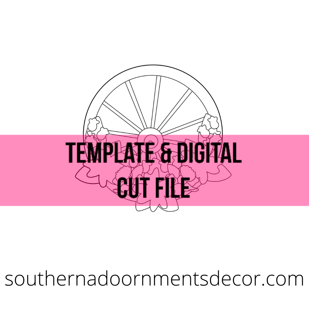 Spring Floral Wagon Wheel Template & Digital Cut File