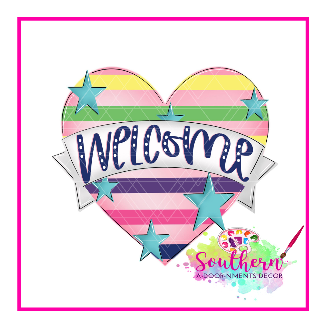 Stars and Heart Welcome Blank