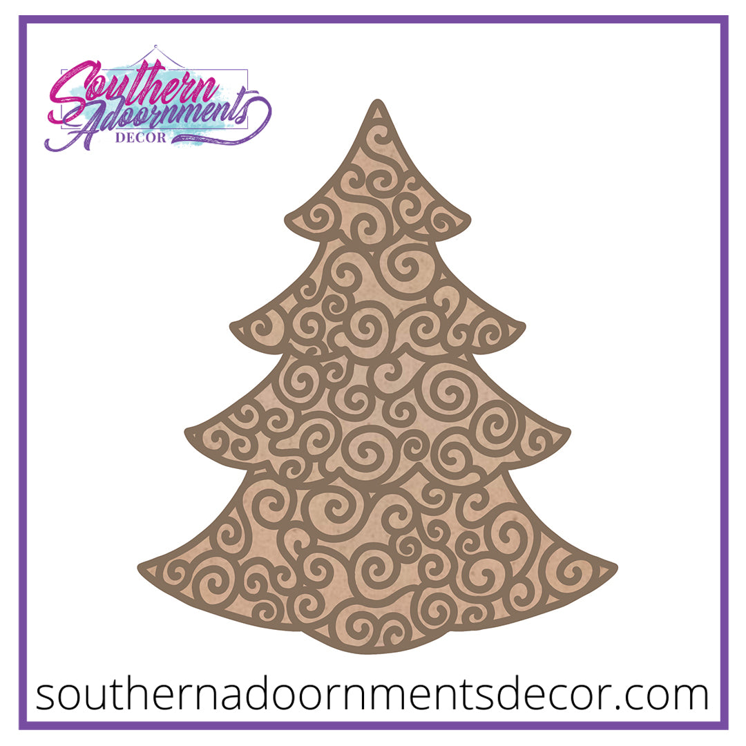Swirl Christmas Tree Blank