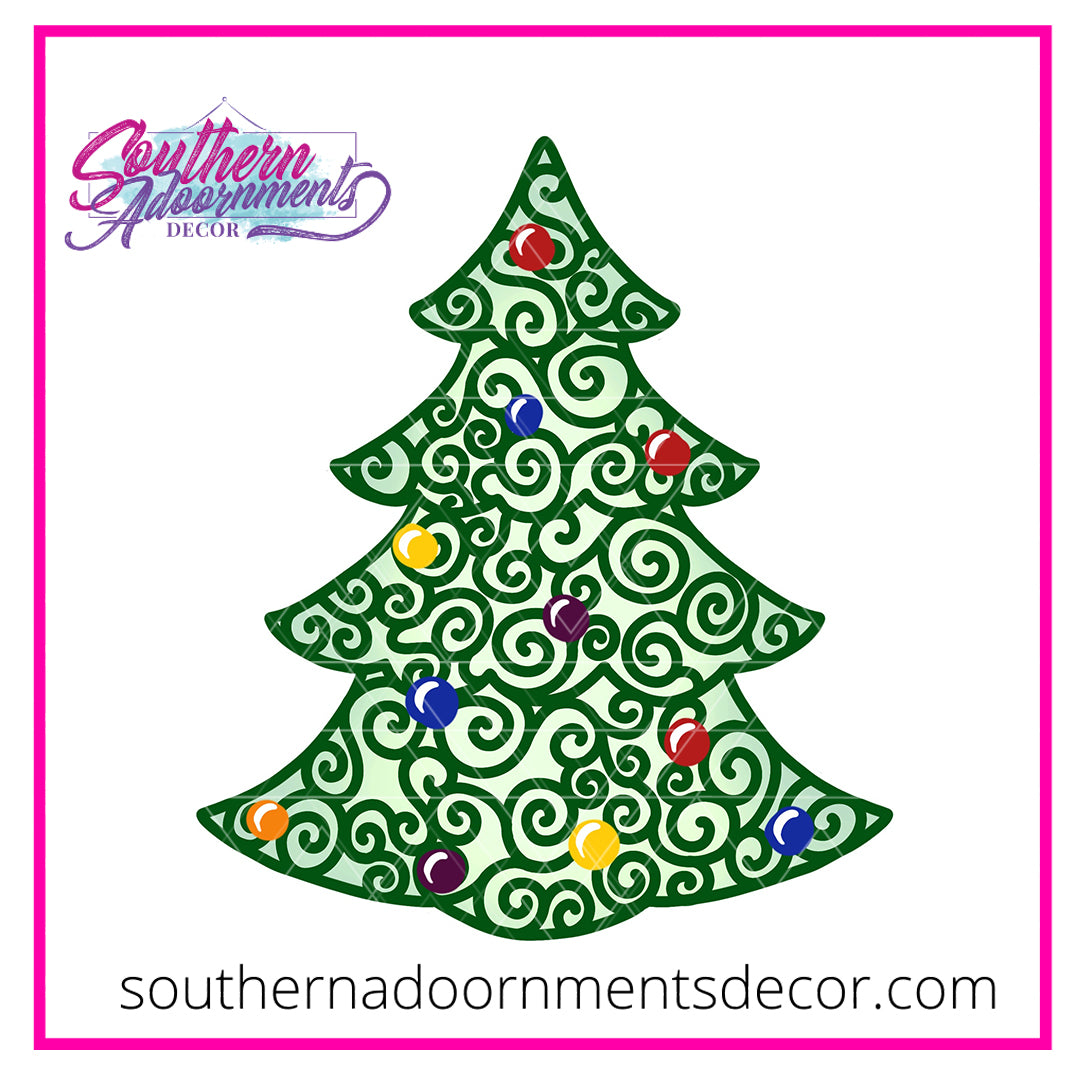 Swirl Christmas Tree Blank