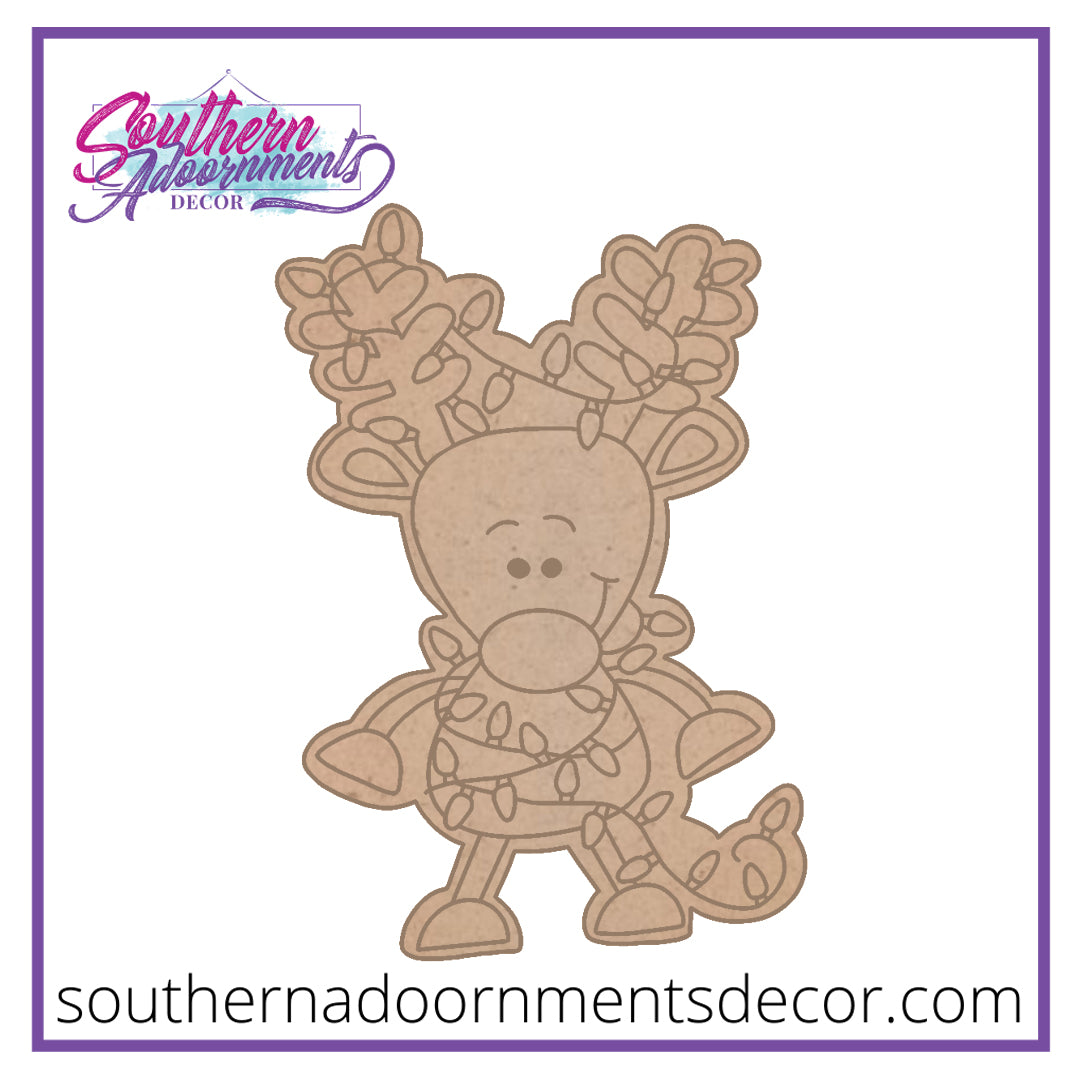 Tangled Reindeer Wooden Blank