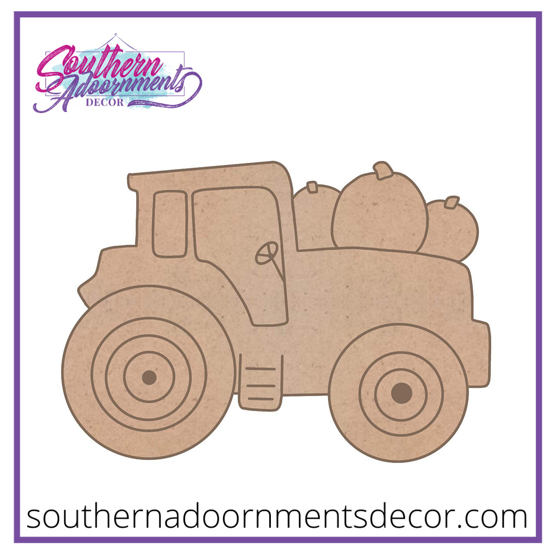 Tractor with Pumpkins BLANK
