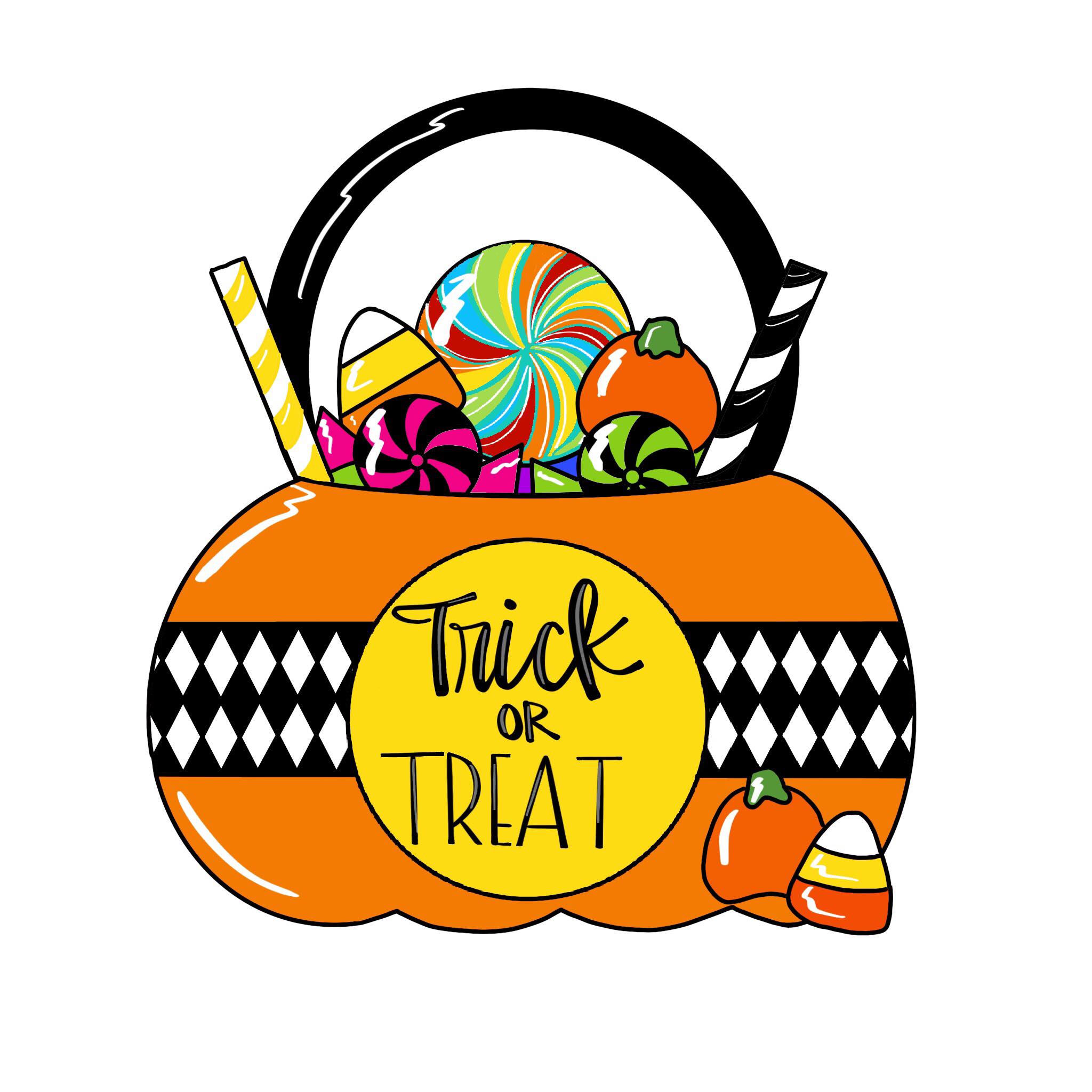 Trick or Treat Pumpkin Template & Digital Cut File