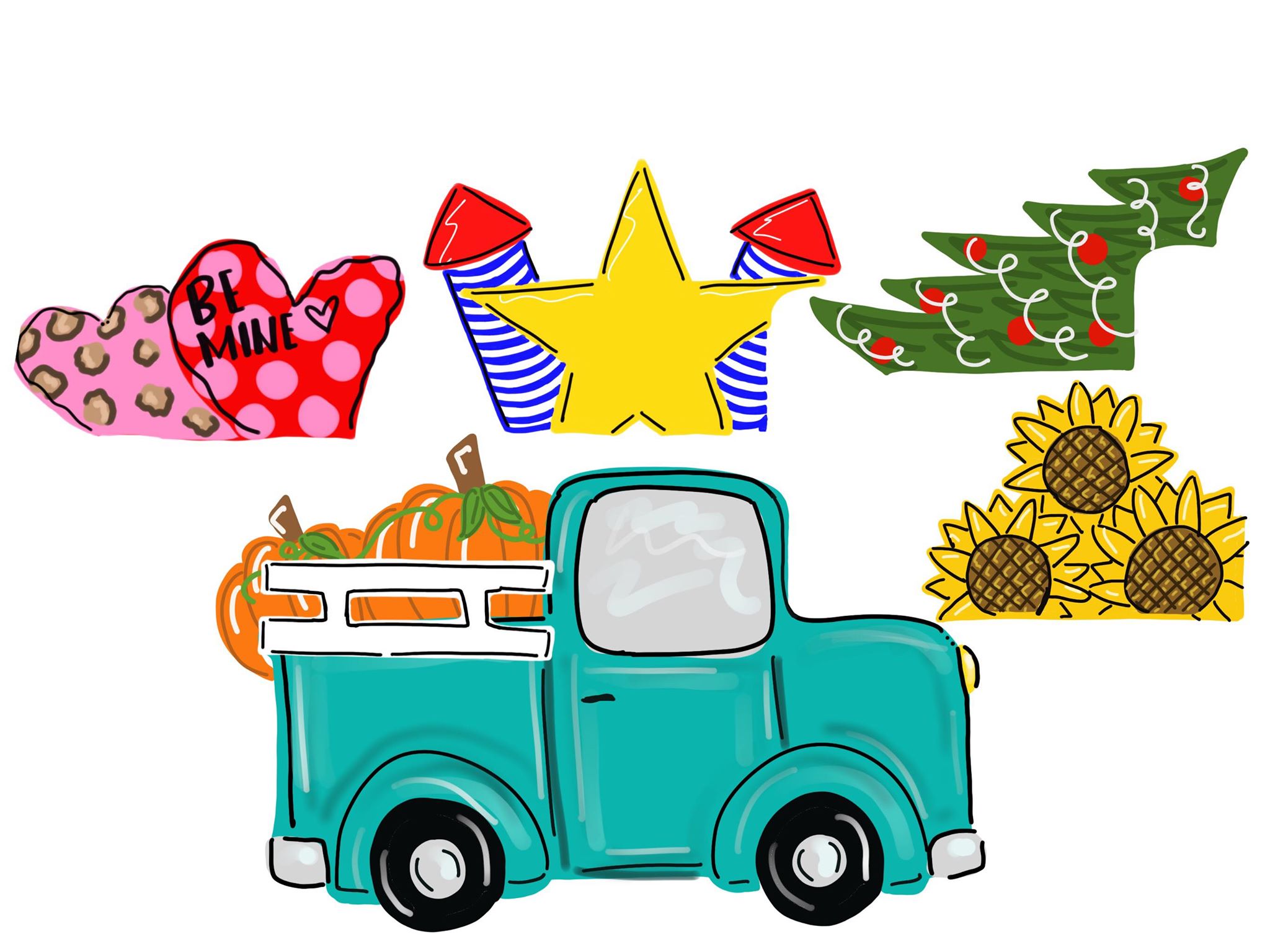 Truck Door Hanger with attachments
