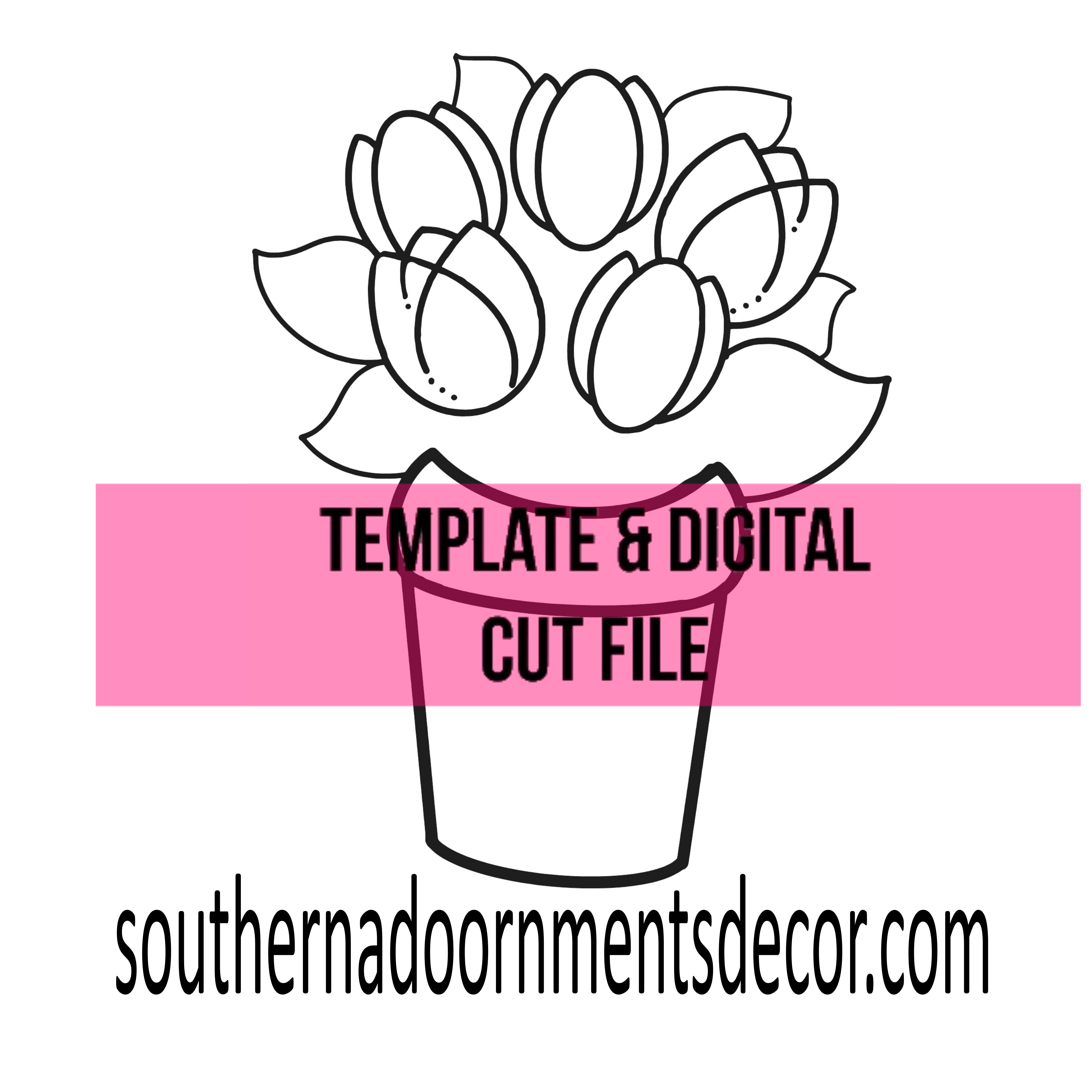 Tulip Pot Template & Digital Cut File