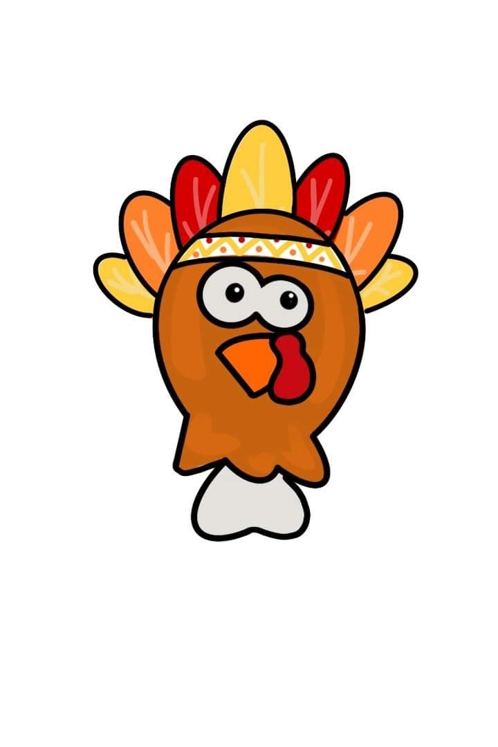 Turkey Indian Drumstick Template & Digital Cut File