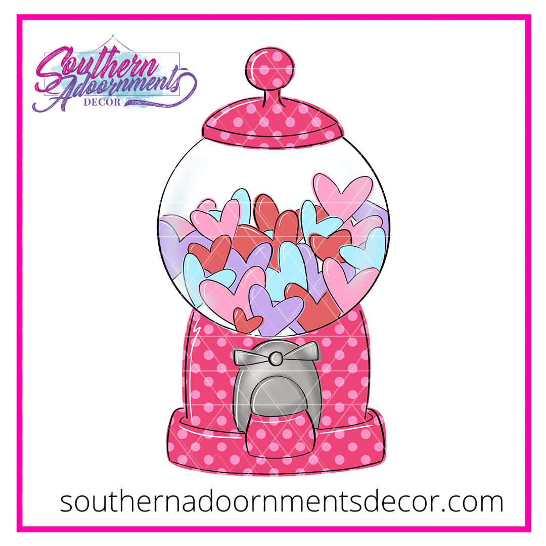 Valentine Bubblegum Machine Blank
