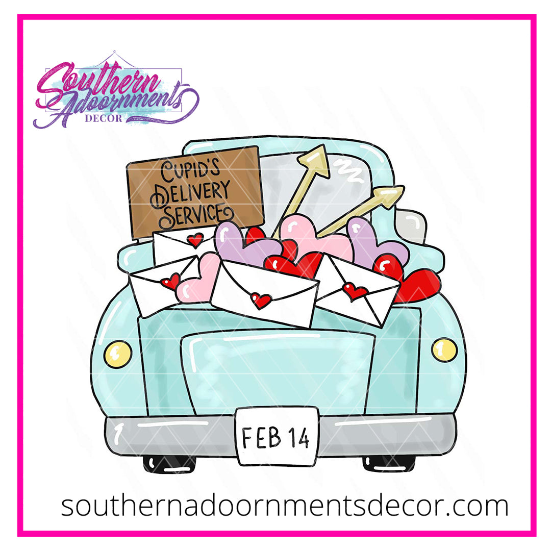 Valentine's Truck Back Wooden Blank