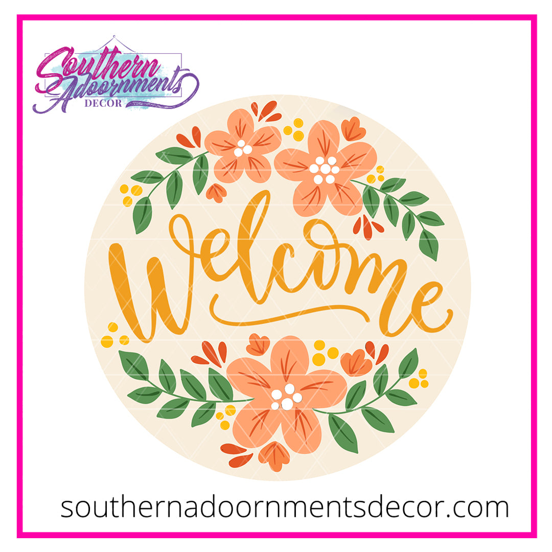 Welcome with Flowers Blank