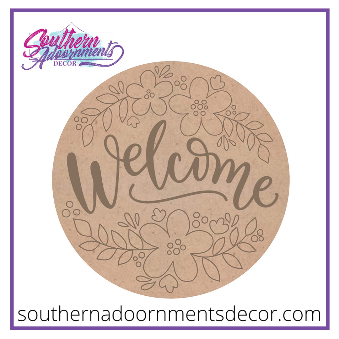 Welcome with Flowers Blank