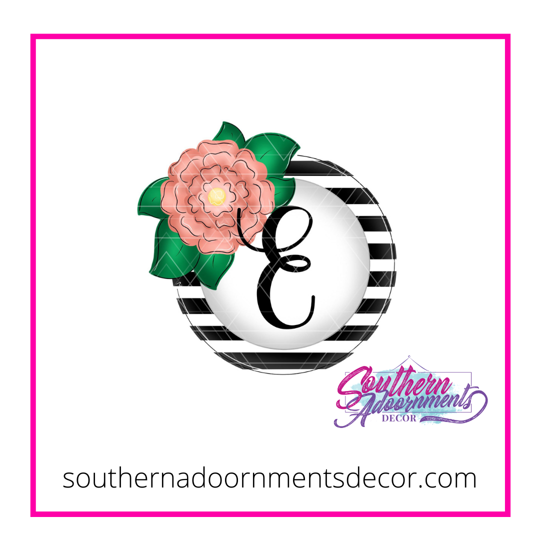 Zinnia Monogram Circle Blank