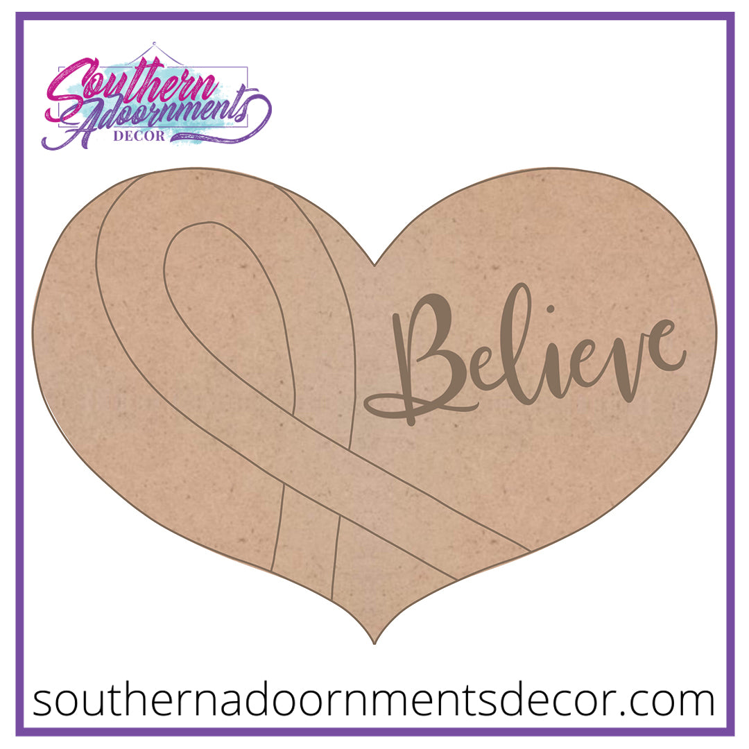 Awareness Ribbon Heart Blank