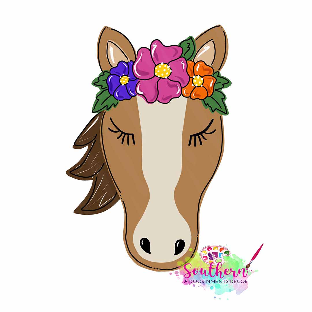 Floral Horse Wooden Blank
