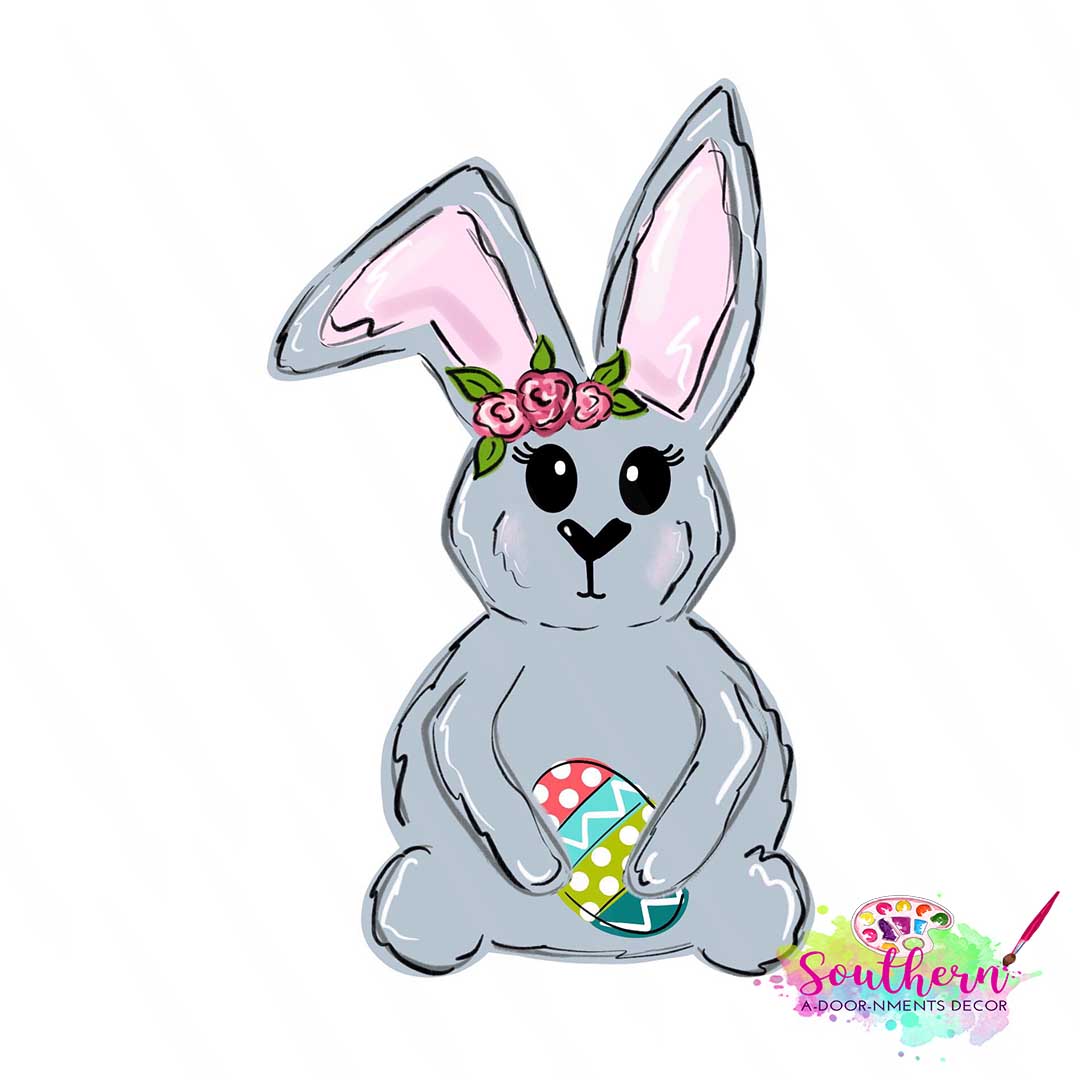 Flower Bunny Template & Digital Cut File