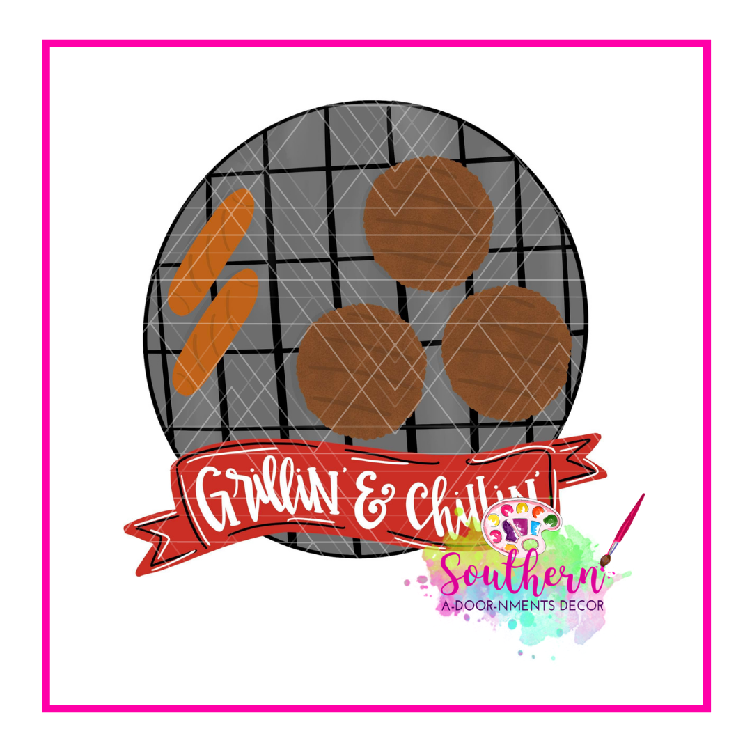 Grillin & Chillin Wood Cut Out Blank