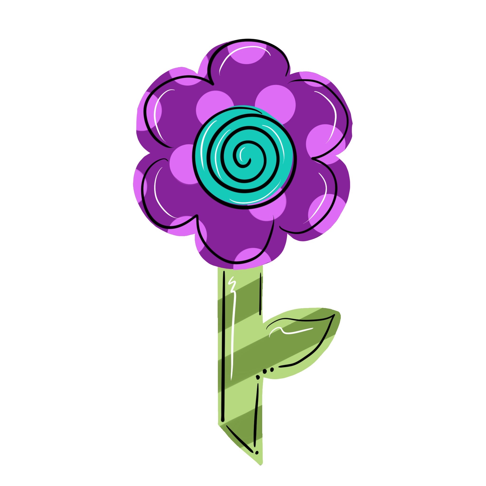 Flower With Stem Template Digital Cut