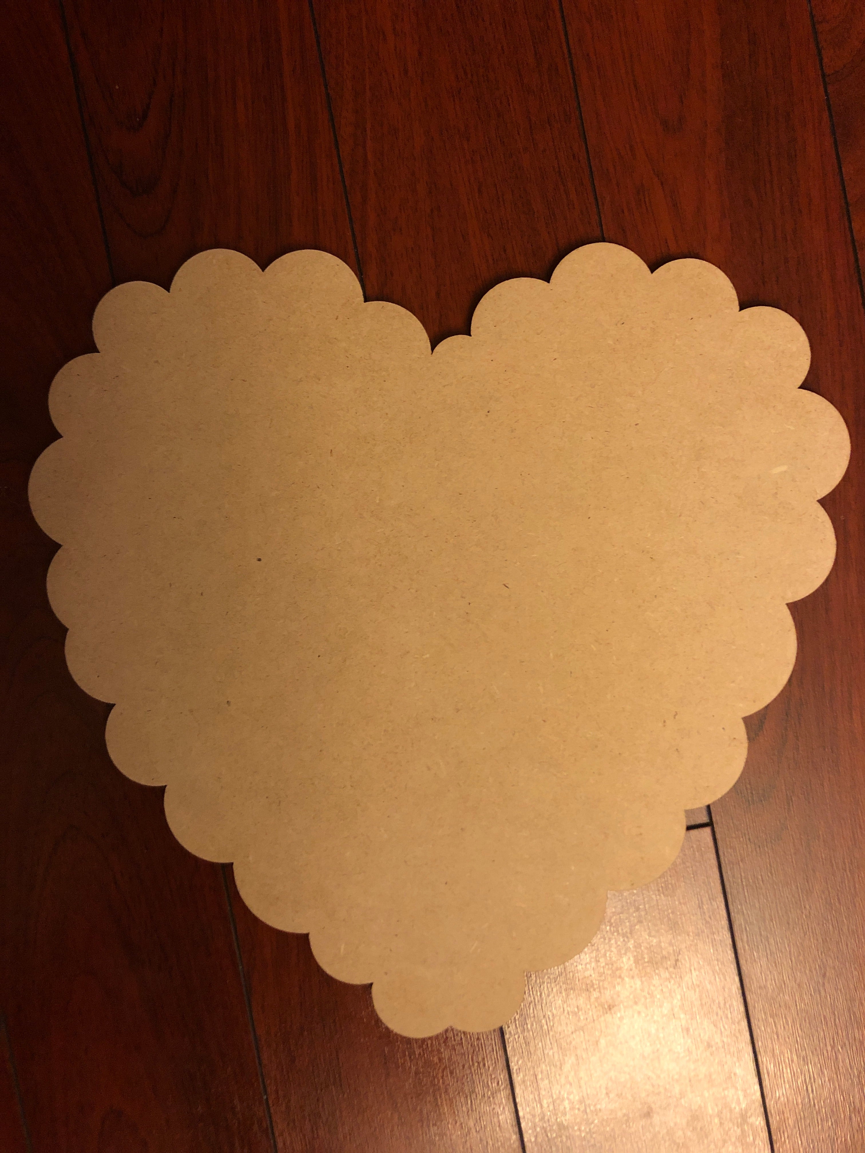 Scalloped Heart Wooden Blank