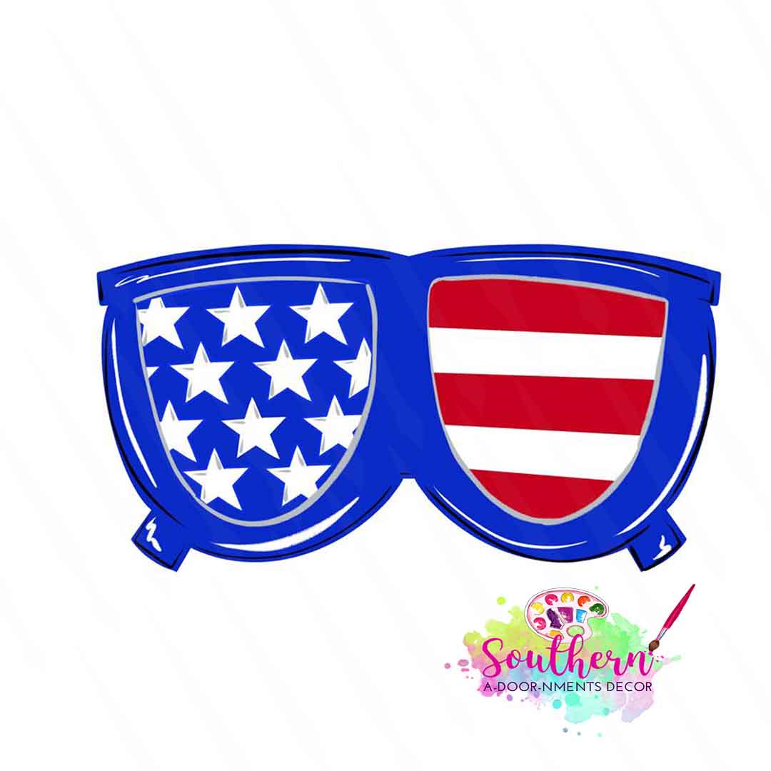 Patriotic Sunglasses Wooden Blank