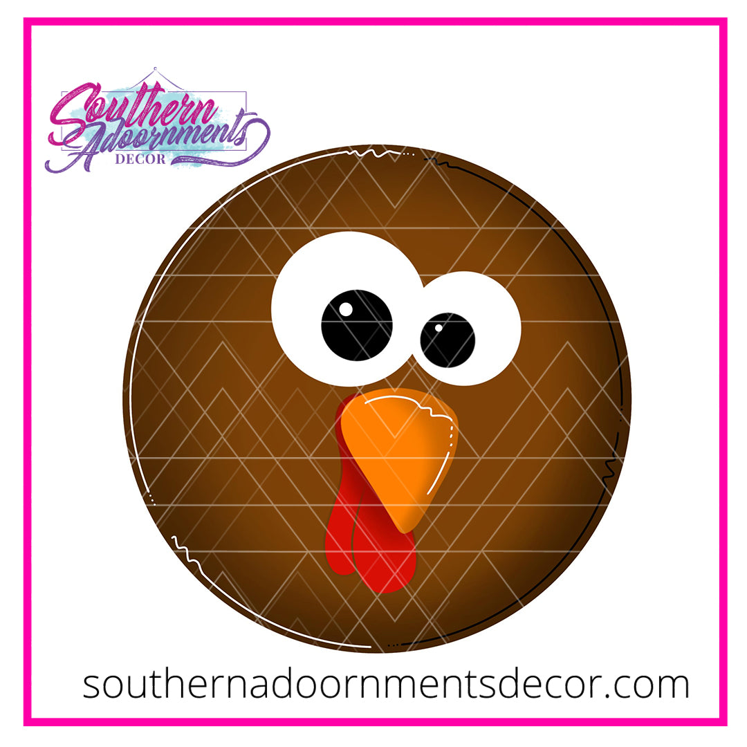 Funny Turkey Face Wood Cut Out Blank