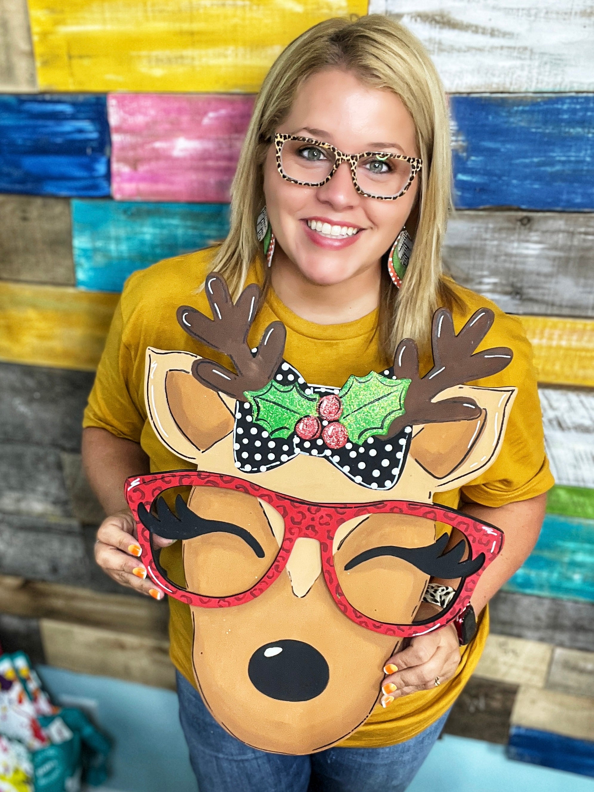 Reindeer with Glasses Blank