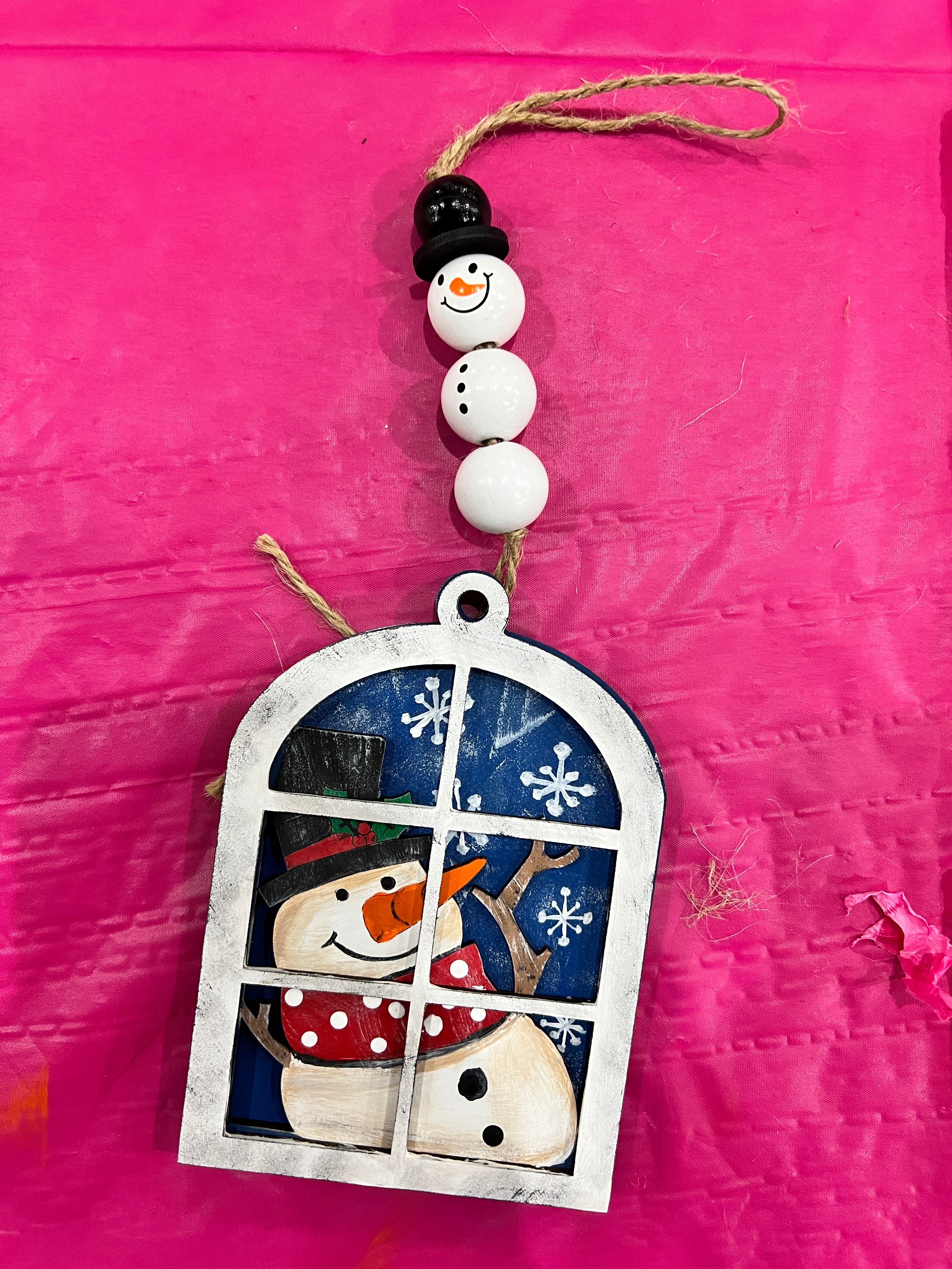 Layered Snowman Window Blank