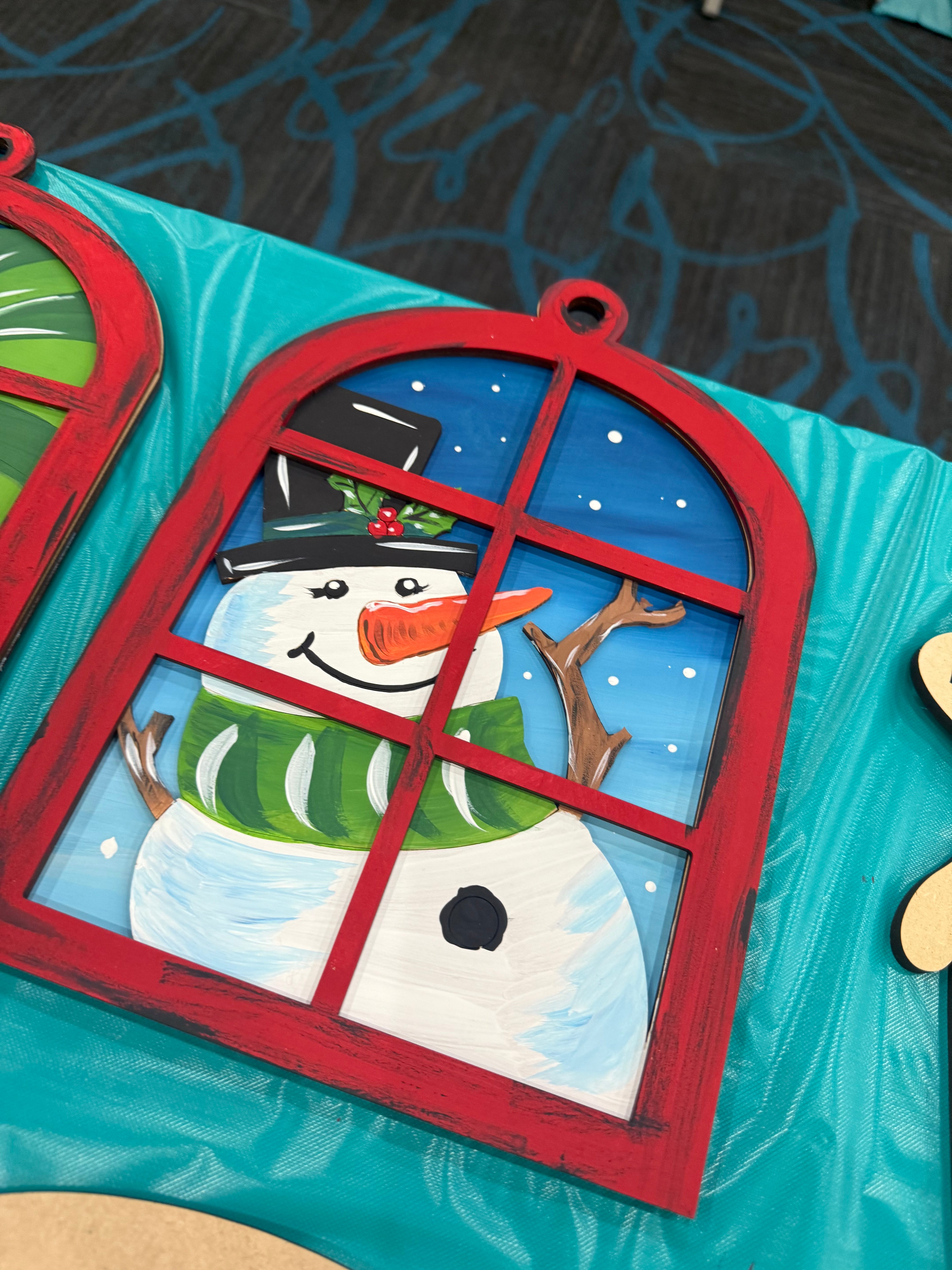 Layered Snowman Window Blank
