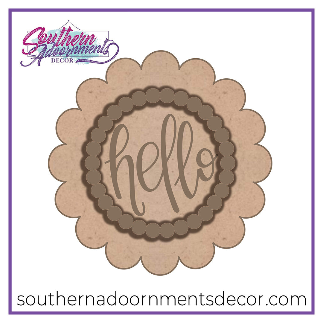 Hello Scallop Circle Blank
