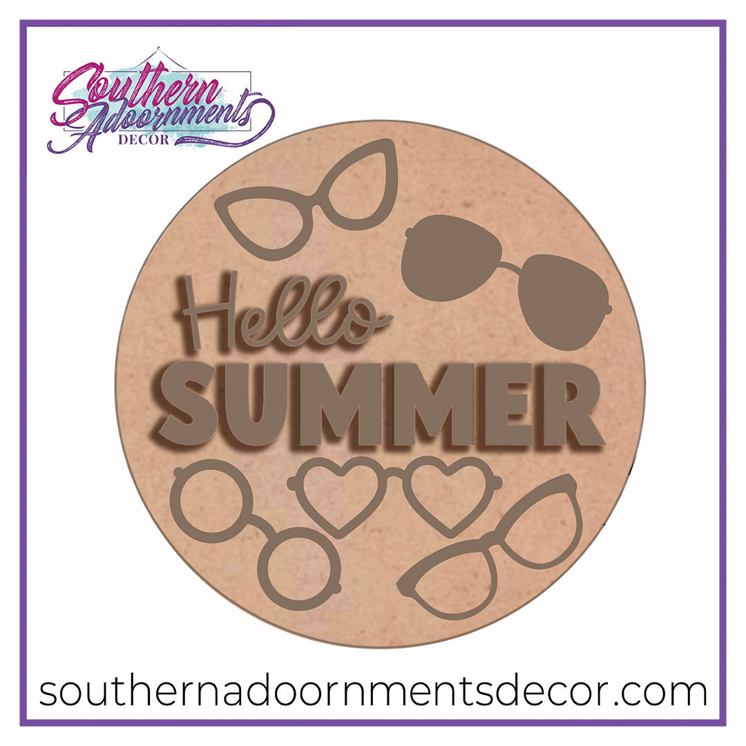 Hello Summer Sunglasses Blank