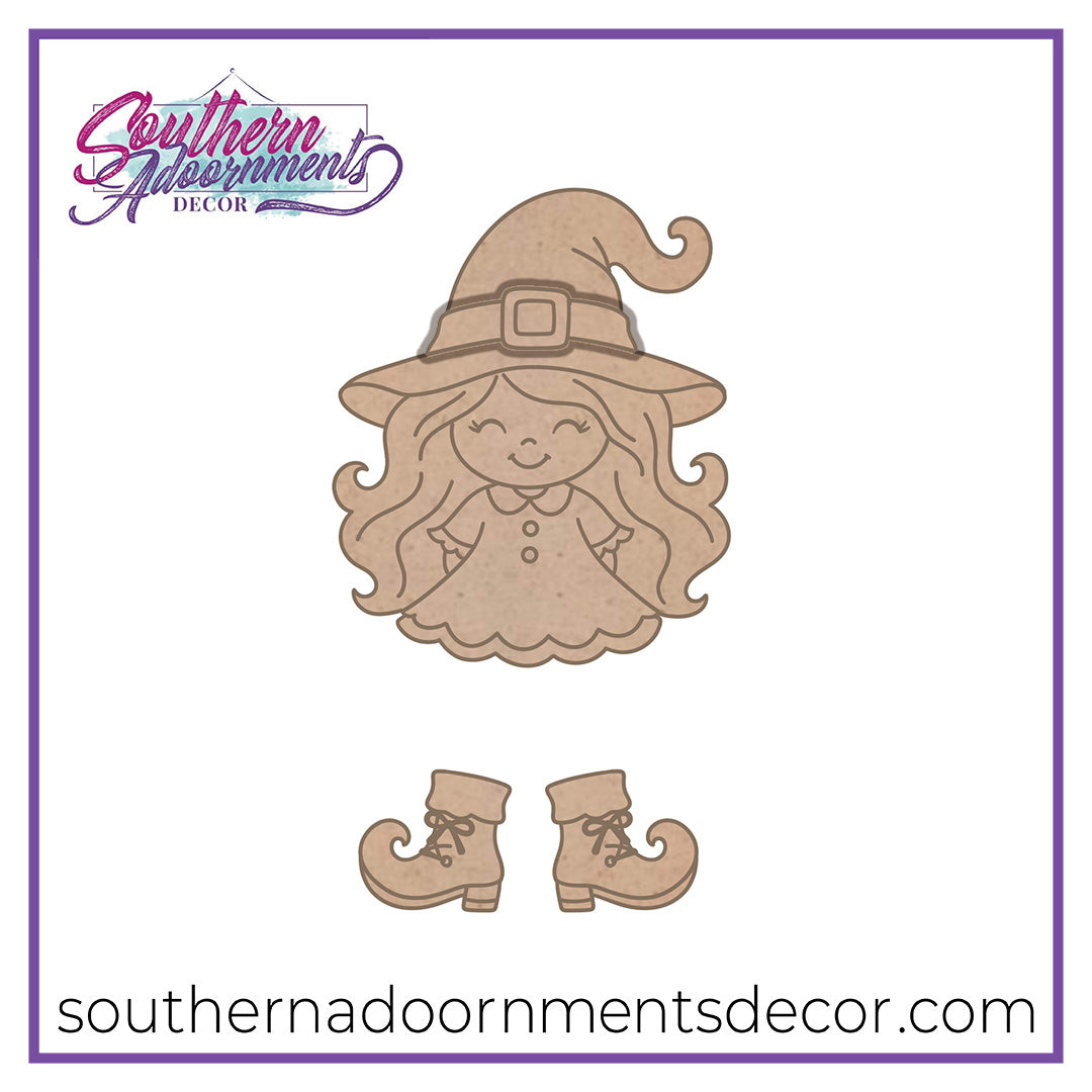 Ribbon Leg Little Witch Blank