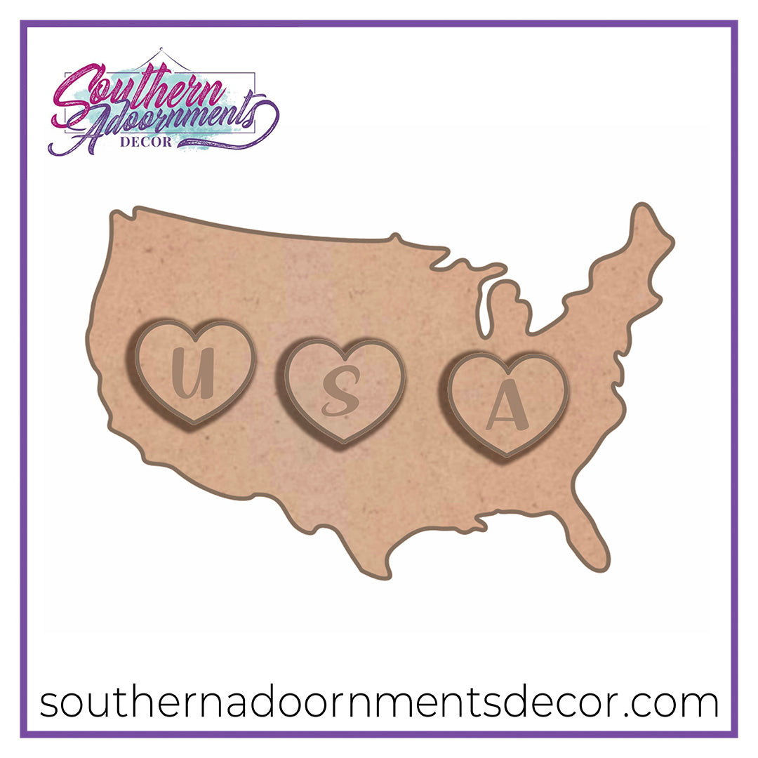 USA Hearts Blank