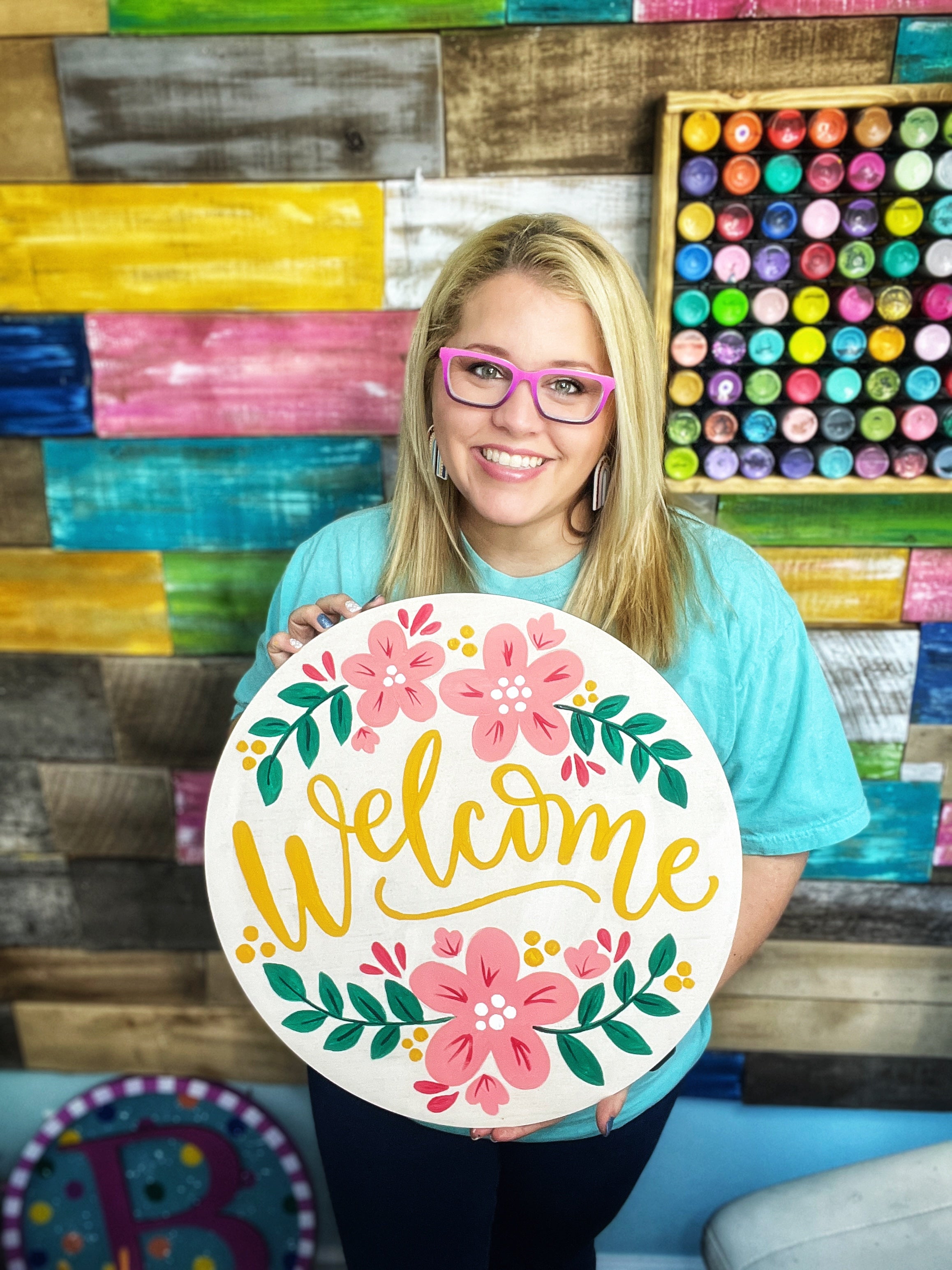 Welcome with Flowers Blank