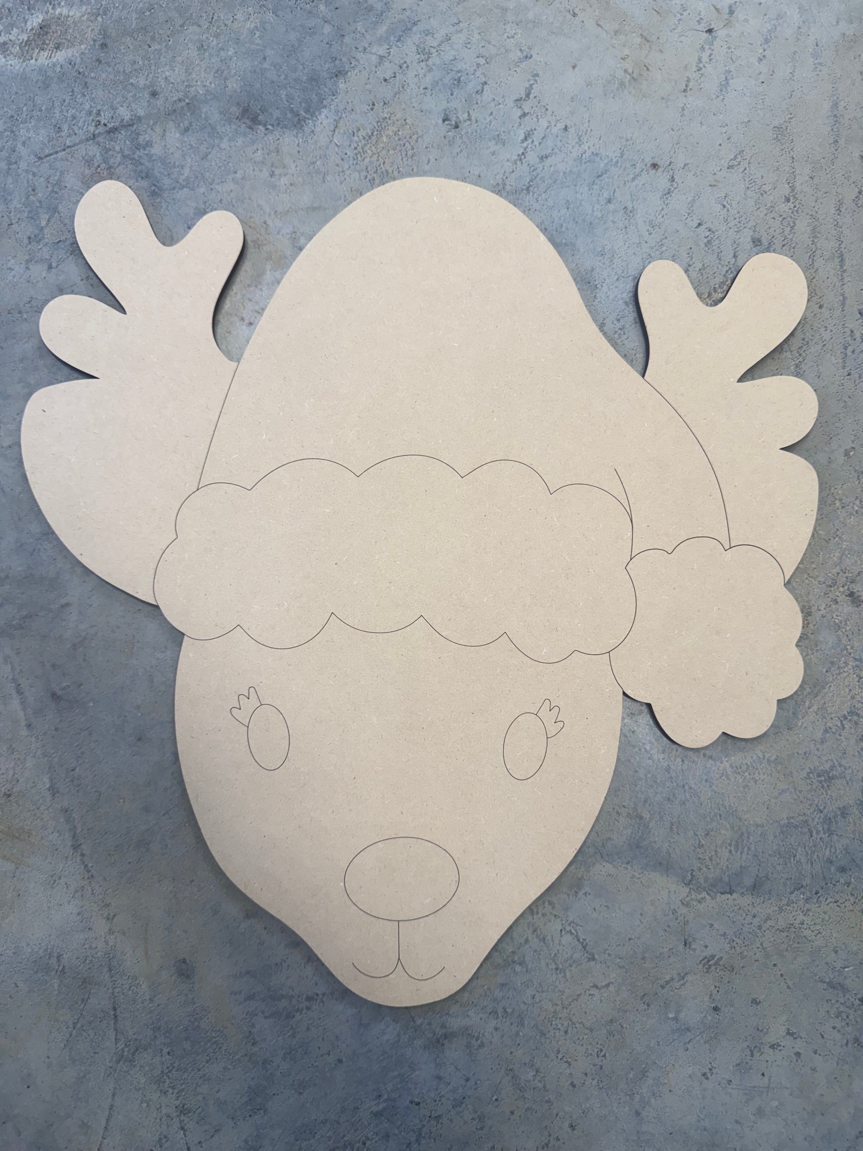 Cute Reindeer Head Blank