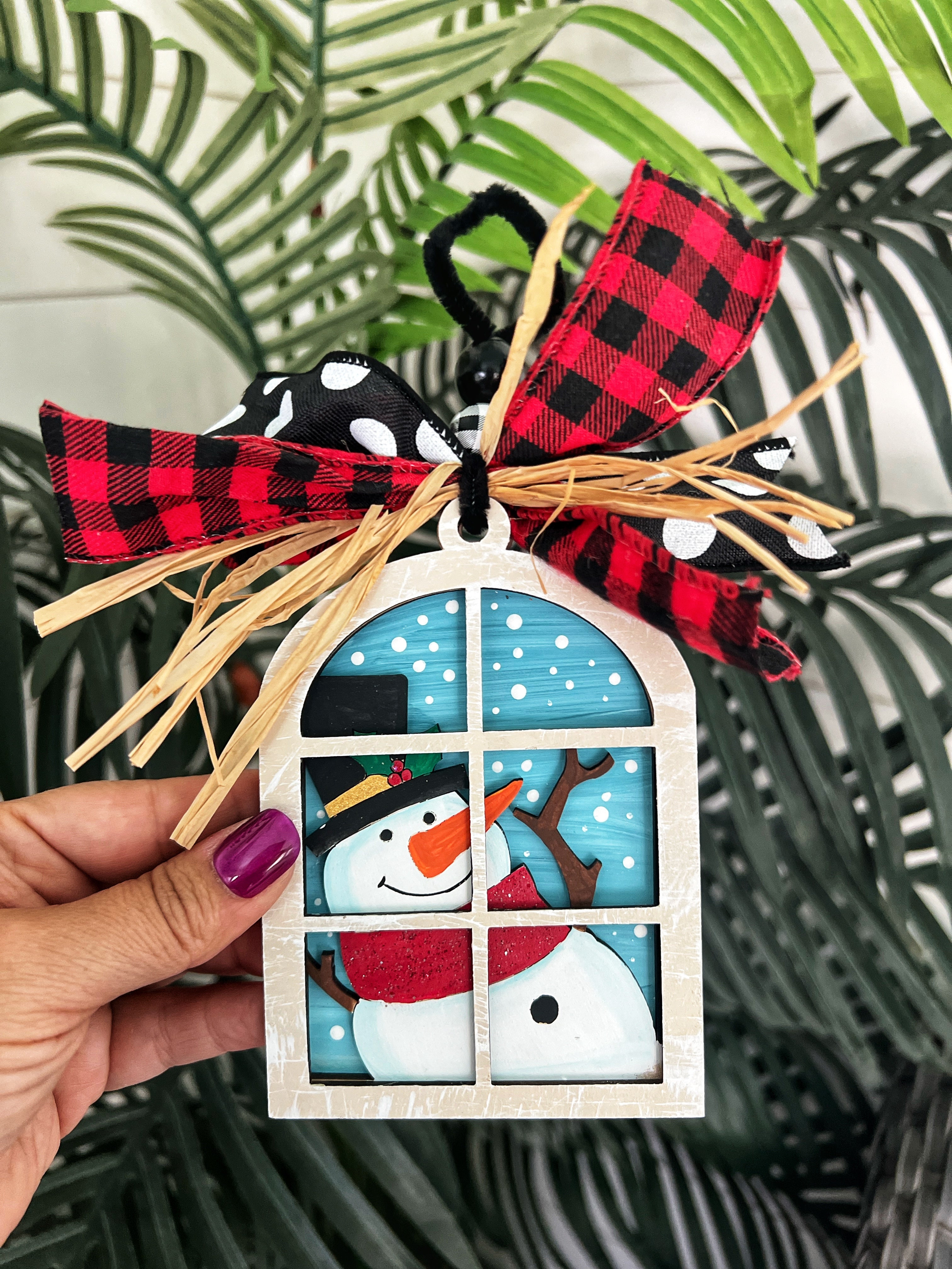 Layered Snowman Window Blank