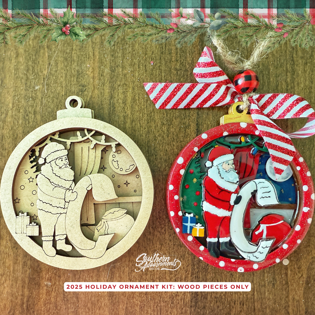 Santa’s Workshop 2025 Layered Ornaments - Wood Pieces Only