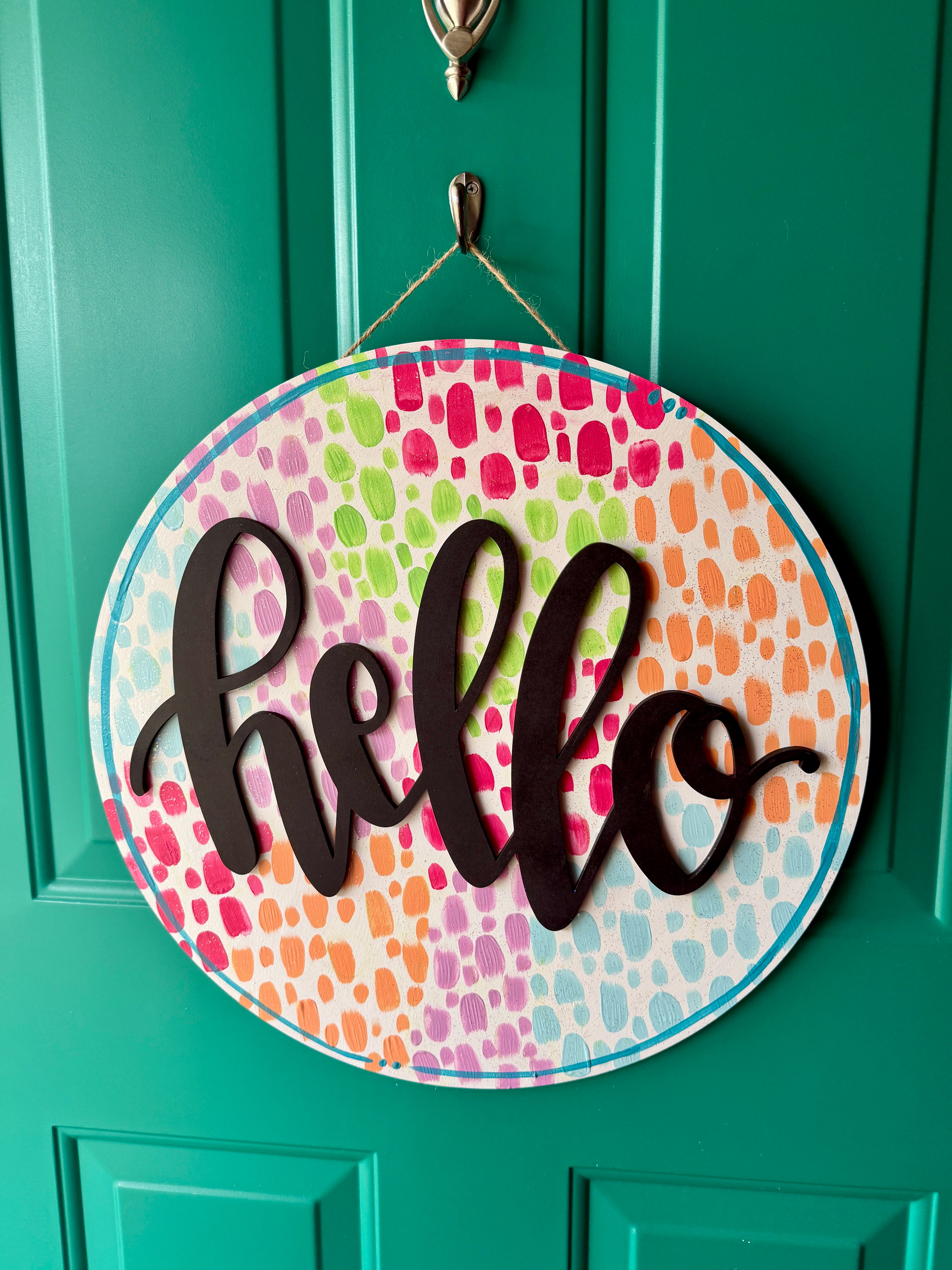Handwritten Hello Round Blank