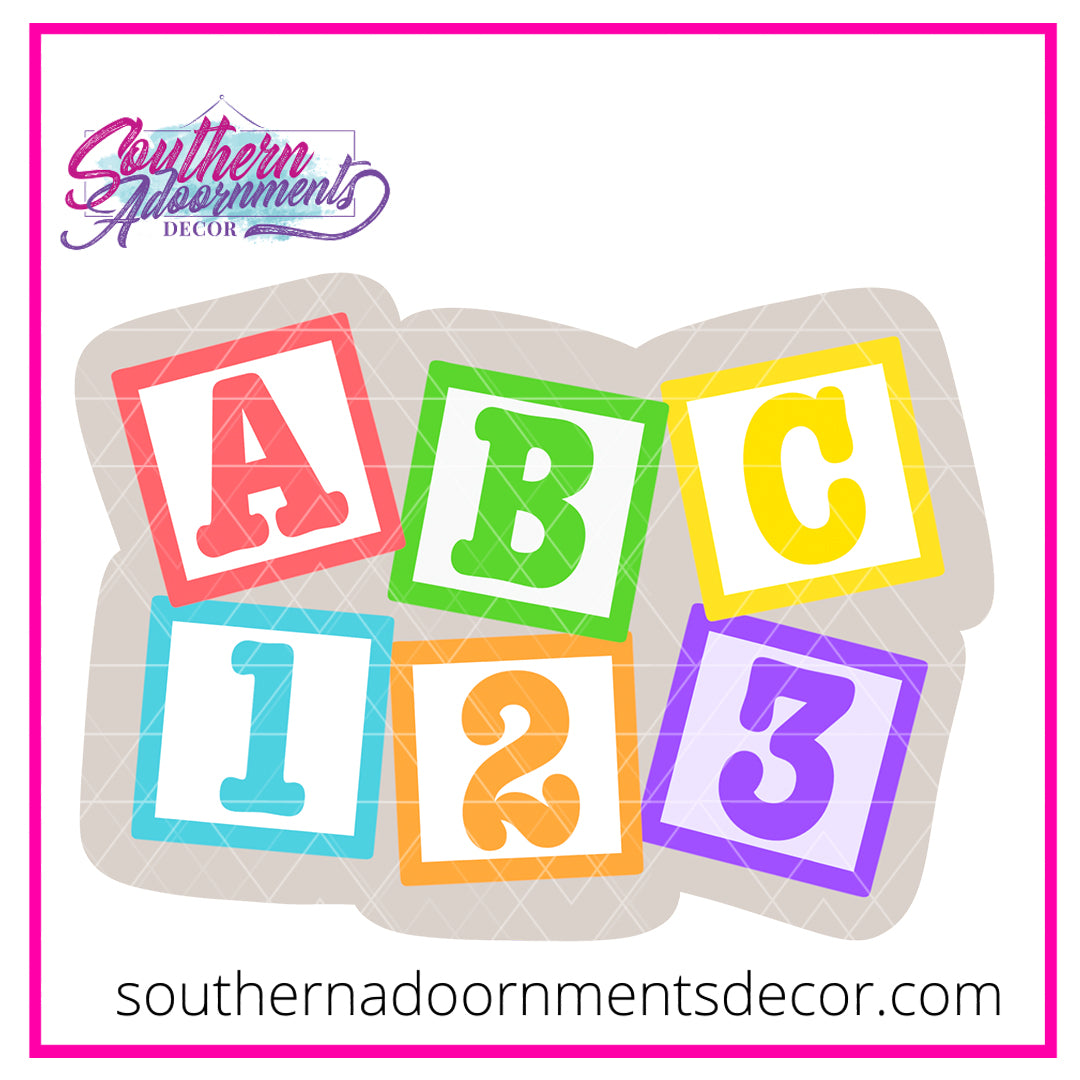 ABC 123 Template & Digital Cut File – Southern Adoornments Decor