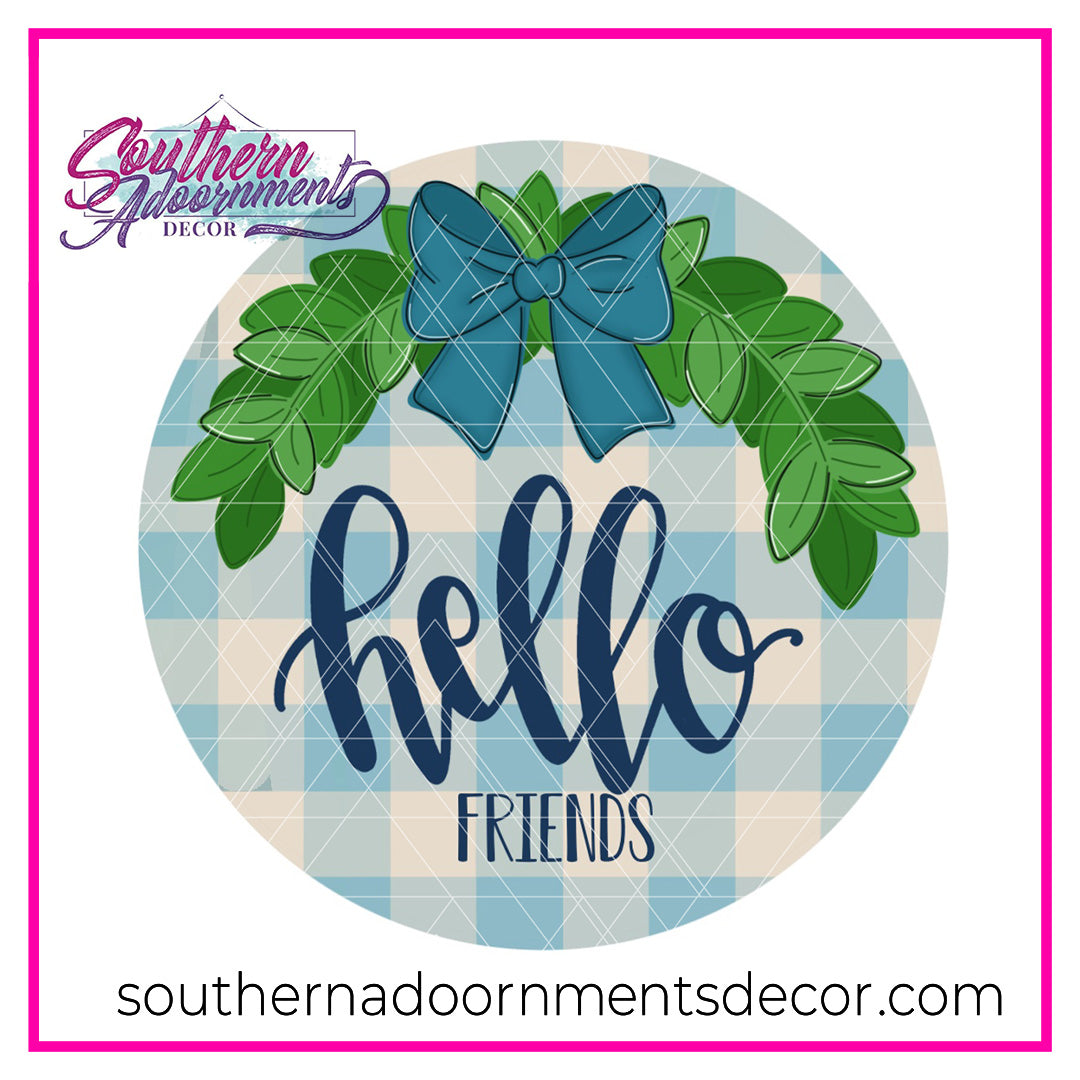 Hello Friend Rounds Bow Hello Friends Round Template & Digital Cut File – Southern ...