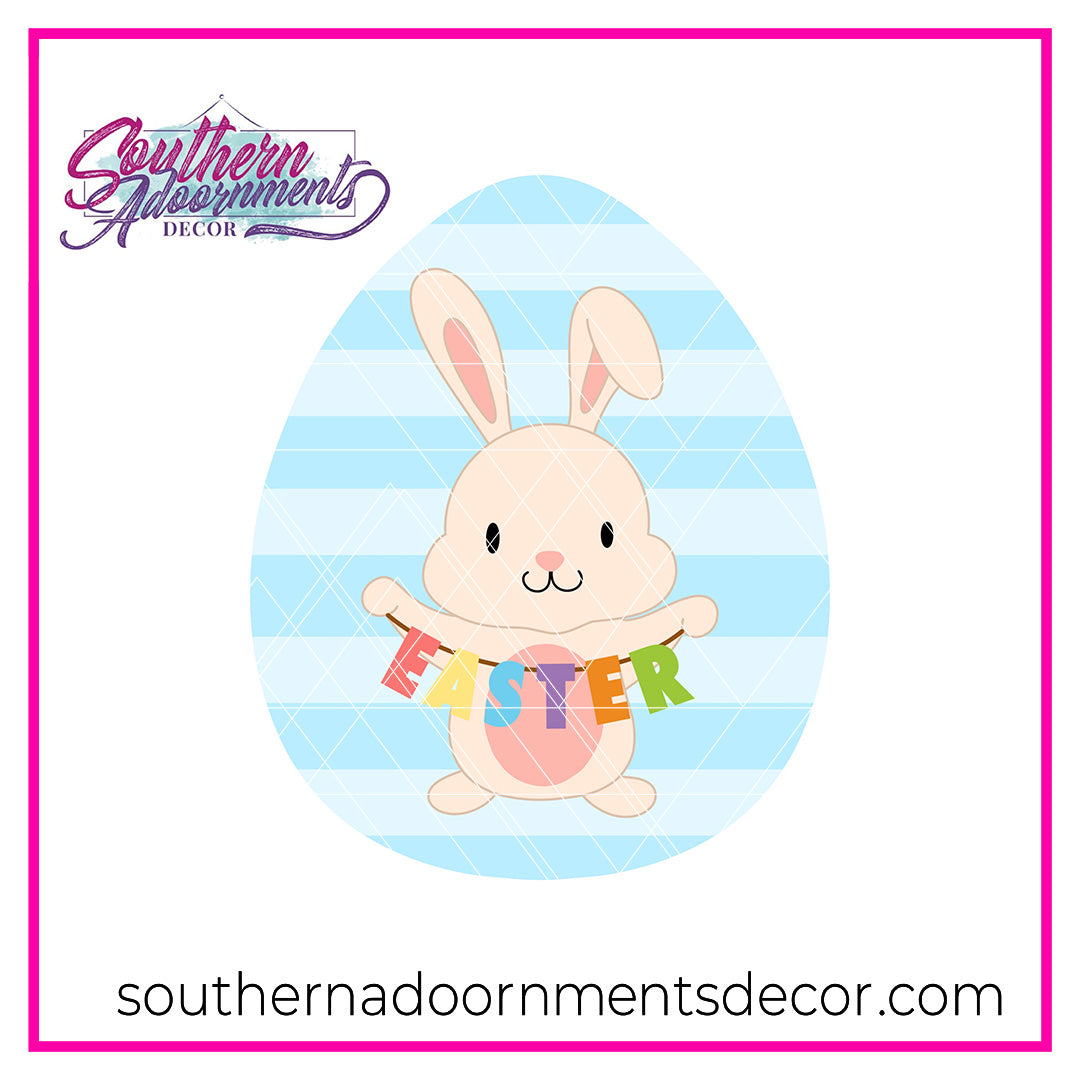 Bunny with Banner Blank