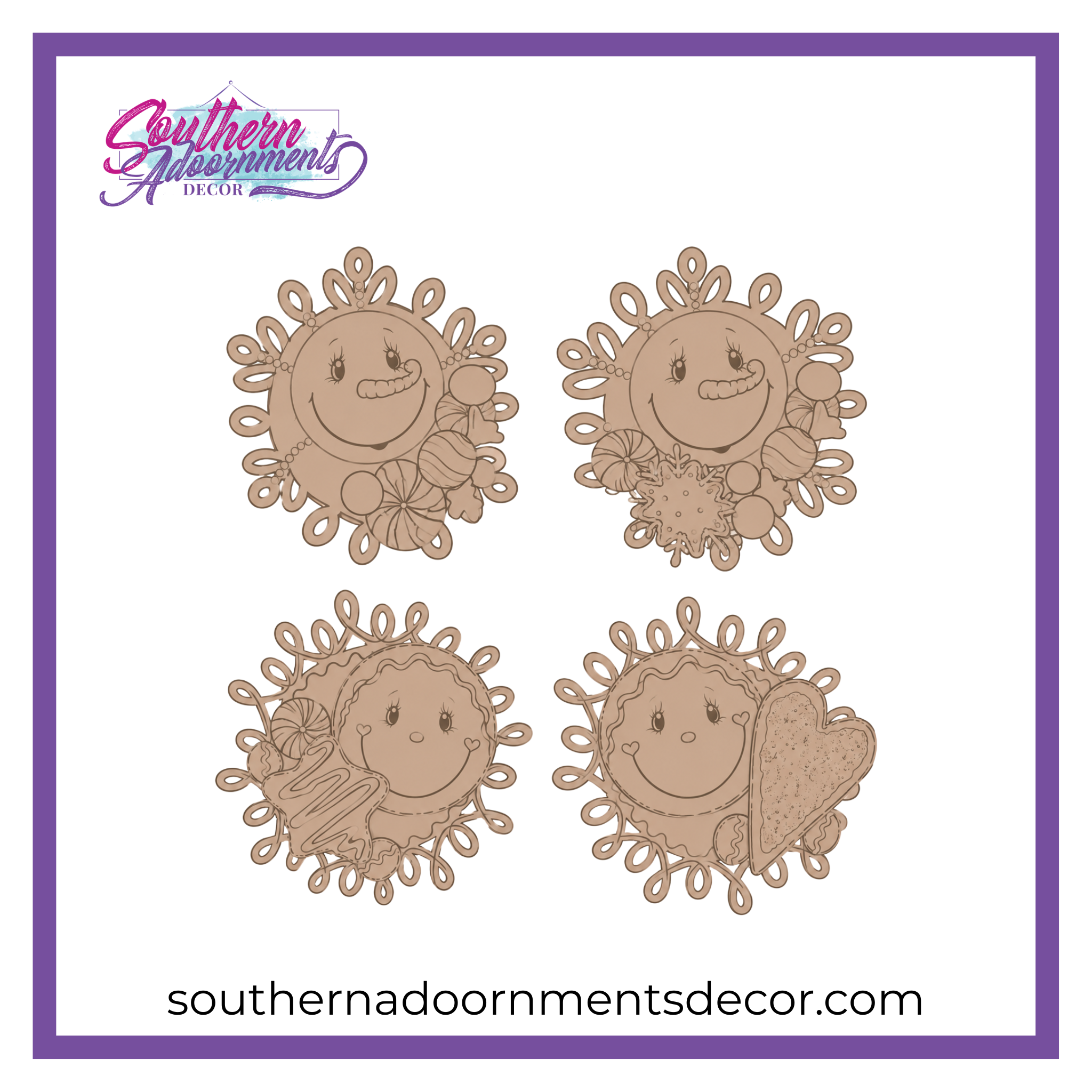 Cottage Caboodle Ornament Set Blank