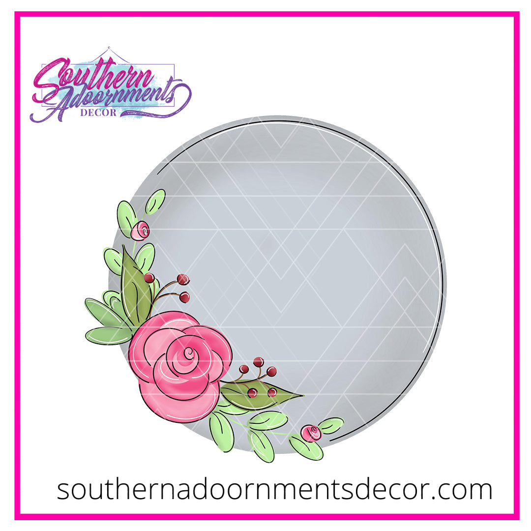 Floral Circle Wooden Blank