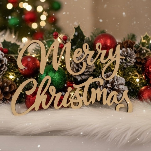 Merry Christmas Curvy Word BLANK