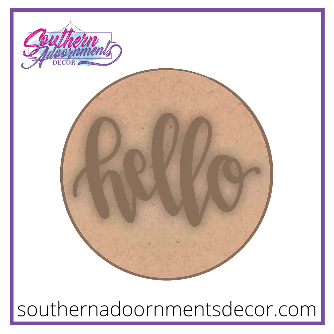 Handwritten Hello Round Blank