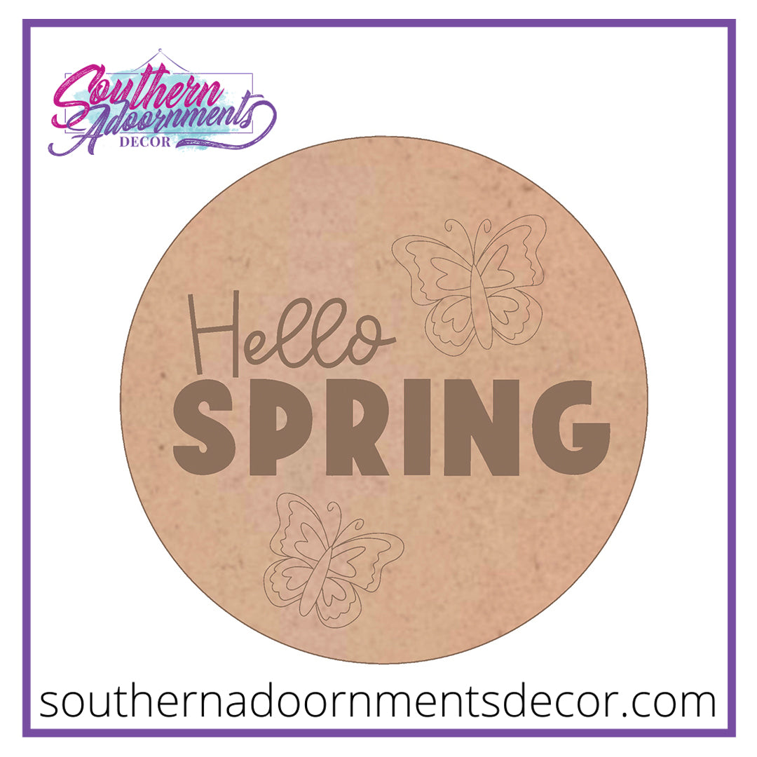 Hello Spring Butterflies Blank – Southern Adoornments Decor