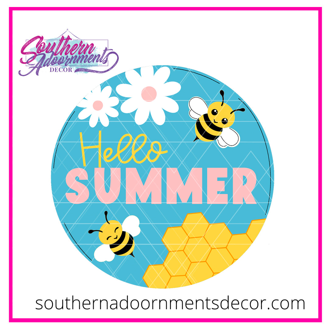 Hello Summer Bee Blank